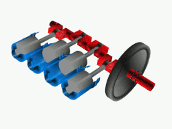 Gif animado do funcionamento do pistão movimentando um virabrequin.