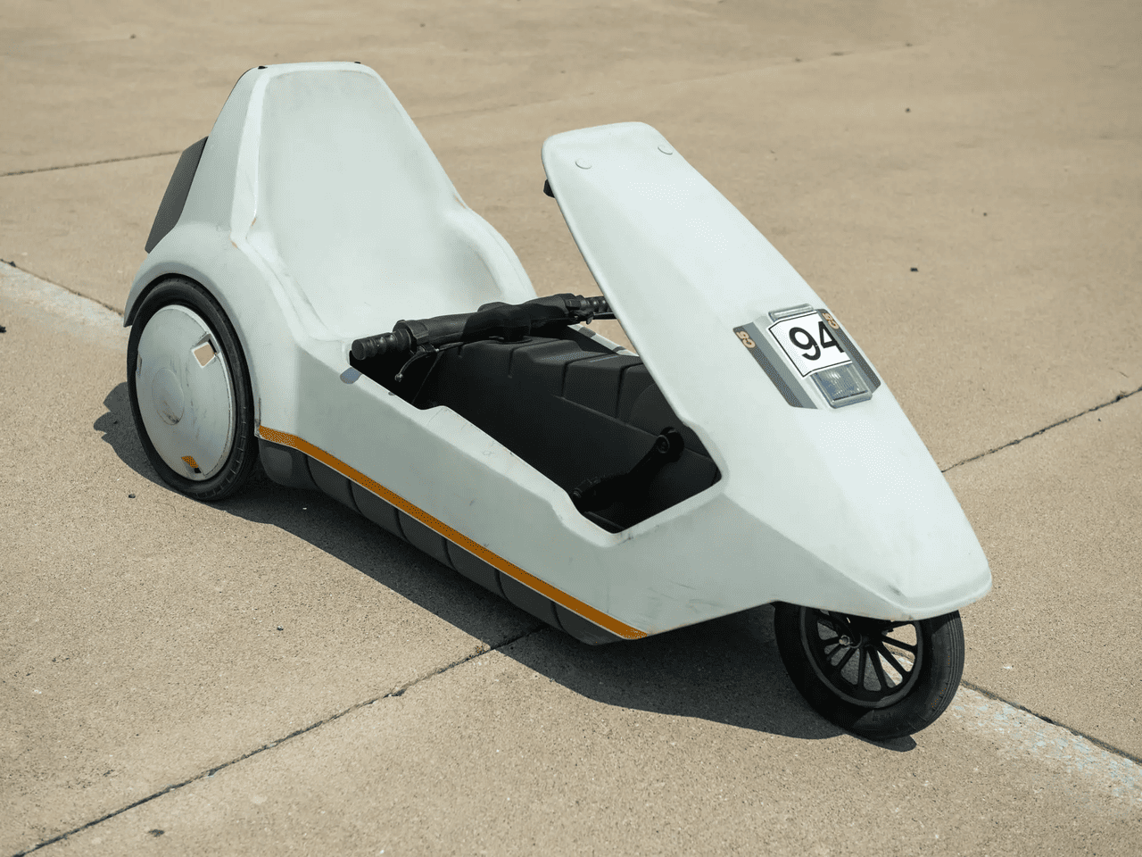 Um modelo Sinclair C5 de1985.